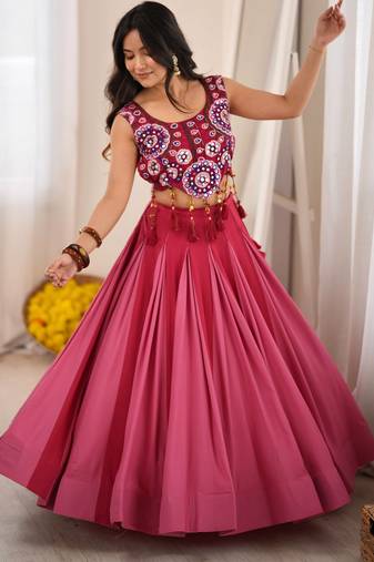 Dark Pink Navratri Lehenga Choli 