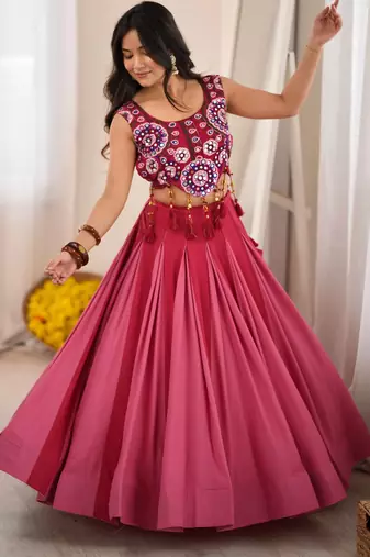 Dark Pink Navratri Lehenga Choli 