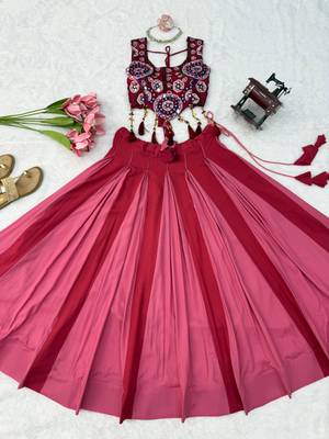Dark Pink Navratri Lehenga Choli  2