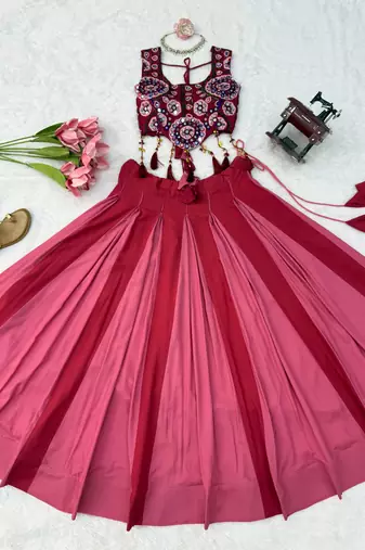 Dark Pink Navratri Lehenga Choli 