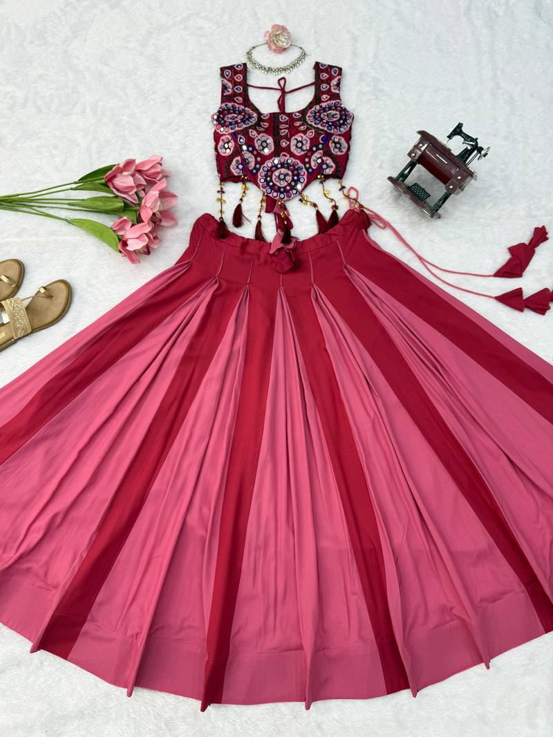 Dark Pink Navratri Lehenga Choli 