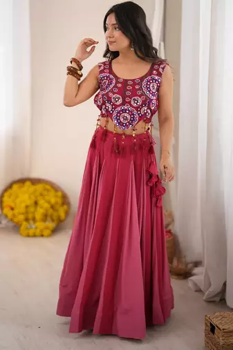 Dark Pink Navratri Lehenga Choli 