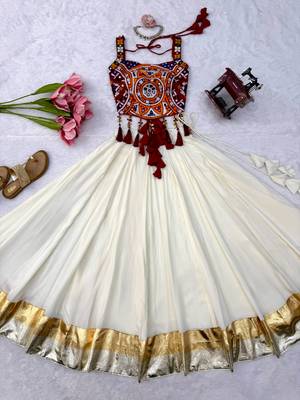 White Multicolour Navratri Lehenga Choli 2