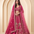 Rani Pink Color Embroidered,Beads,Zari And Sequins Work Silk _Blend Lehnega Choli