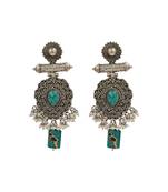 Oxidised silver turquoise earrings