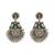 Bird motif oxidised silver earrings
