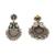 Bird motif oxidised silver earrings