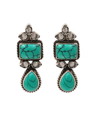Turquoise stone statement earrings 1