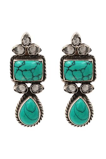 Turquoise stone statement earrings