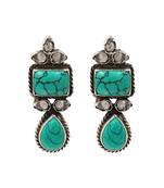 Turquoise stone statement earrings