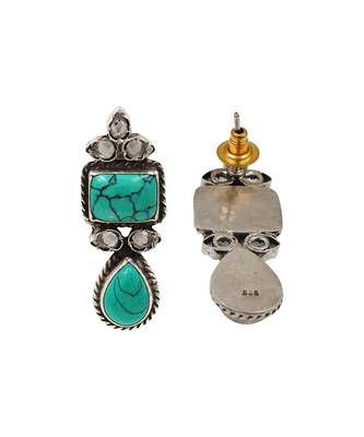 Turquoise stone statement earrings 2