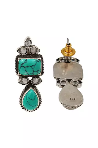 Turquoise stone statement earrings