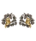 Heritage dual plated bird motif silver earrings