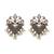 Oxidised silver kundan pearl statement earrings