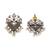 Oxidised silver kundan pearl statement earrings