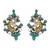 Dual plated peacock motif silver earrings