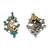 Dual plated peacock motif silver earrings
