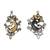 Dual plated peacock motif statement earrings