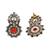 Oxidised peacock motif silver statement earrings