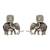 Oxidised elephant motif silver stud earrings