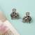 Oxidised elephant motif silver stud earrings