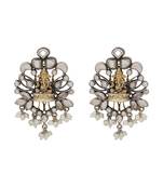 Dual plated ganesha motif silver earrings