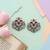 Floral silver kundan red stones earrings