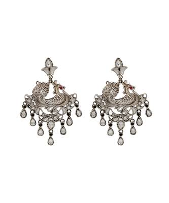 Heritage peacock kundan statement earrings 1
