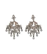 Heritage peacock kundan statement earrings