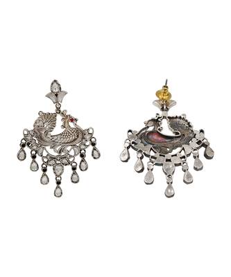 Heritage peacock kundan statement earrings 2