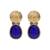 Handcrafted dual plated silver blue stone earrings