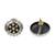 Oxidised floral kundan silver stud earrings