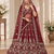 Maroon Color Embroidered,Beads,Zari And Sequins Work Silk _Blend Lehnega Choli