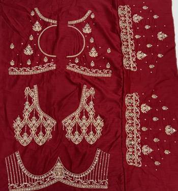 Maroon Color Embroidered,Beads,Zari And Sequins Work Silk _Blend Lehnega Choli 5