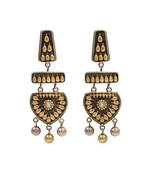 Dual plated handcrafted silver statement earrings