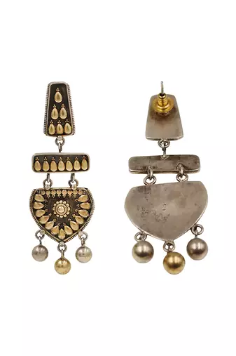 Dual plated handcrafted silver statement earrings