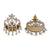 Dual plated silver kundan pearl statement earrings