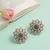 Silver kundan pearl border stud earrings