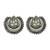 Heritage lotus oxidised silver earrings