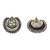 Heritage lotus oxidised silver earrings