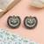 Heritage lotus oxidised silver earrings