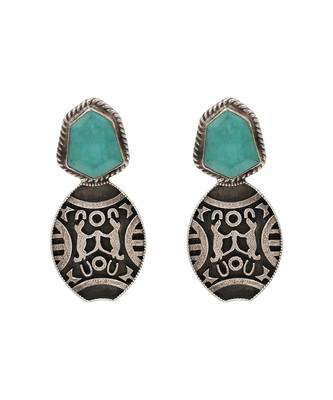 Oxidised silver statement earrings 1
