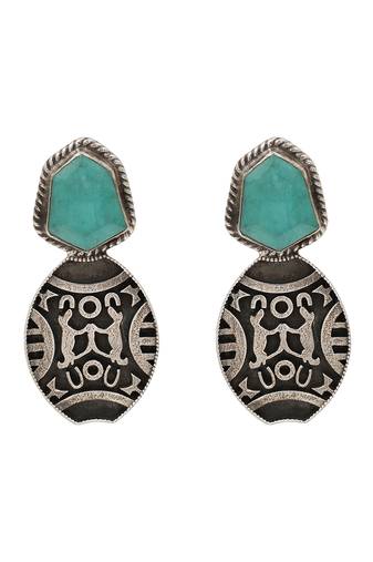 Oxidised silver statement earrings