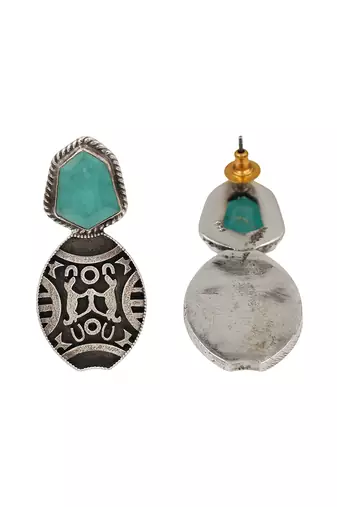 Oxidised silver statement earrings