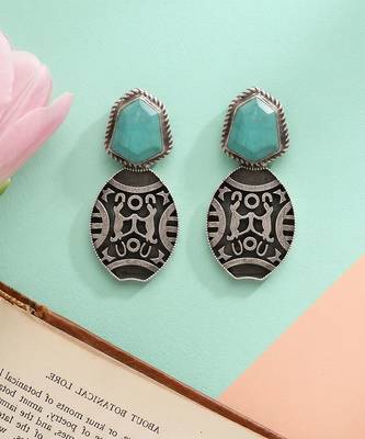 Oxidised silver statement earrings 3