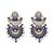 Handcrafted oxidised silver lapis stone earrings