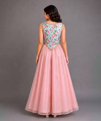 Blue Pink Printed Cotton Silk Co ord set 2