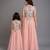 Blue pink printed cotton silk mother daughter combo co ord set