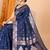 Navy blue zari work banarasi silk saree with blouse