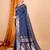Navy blue zari work banarasi silk saree with blouse
